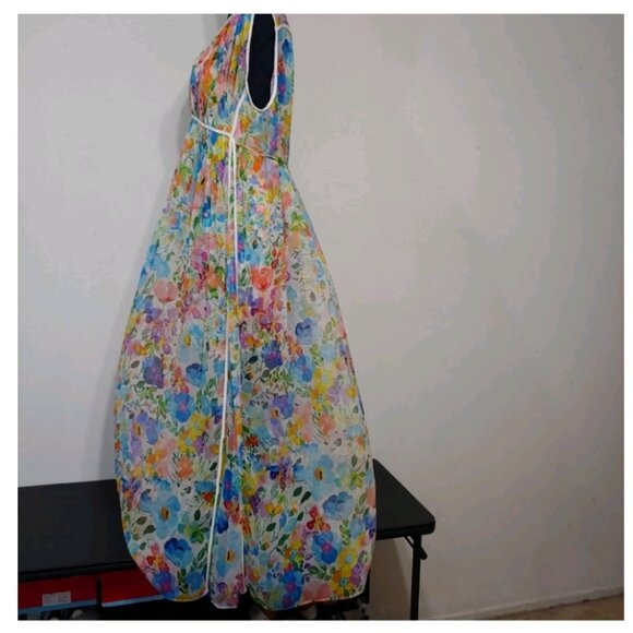 Johnny Was Jade Dylane Wild Blooms Silk Maxi Dress With Slip - Size M NEW - Picture 11 of 14